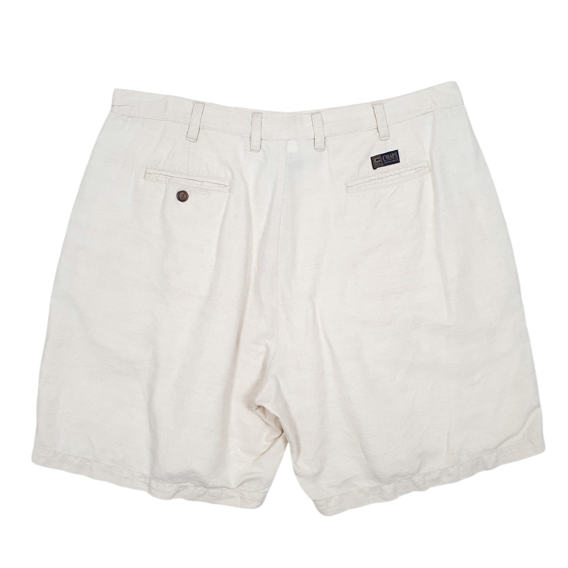 Mens Cream Chaps Ralph Lauren Blend Double Pleated Chino Shorts