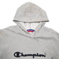Mens Grey Champion Spellout Hoodie Jumper