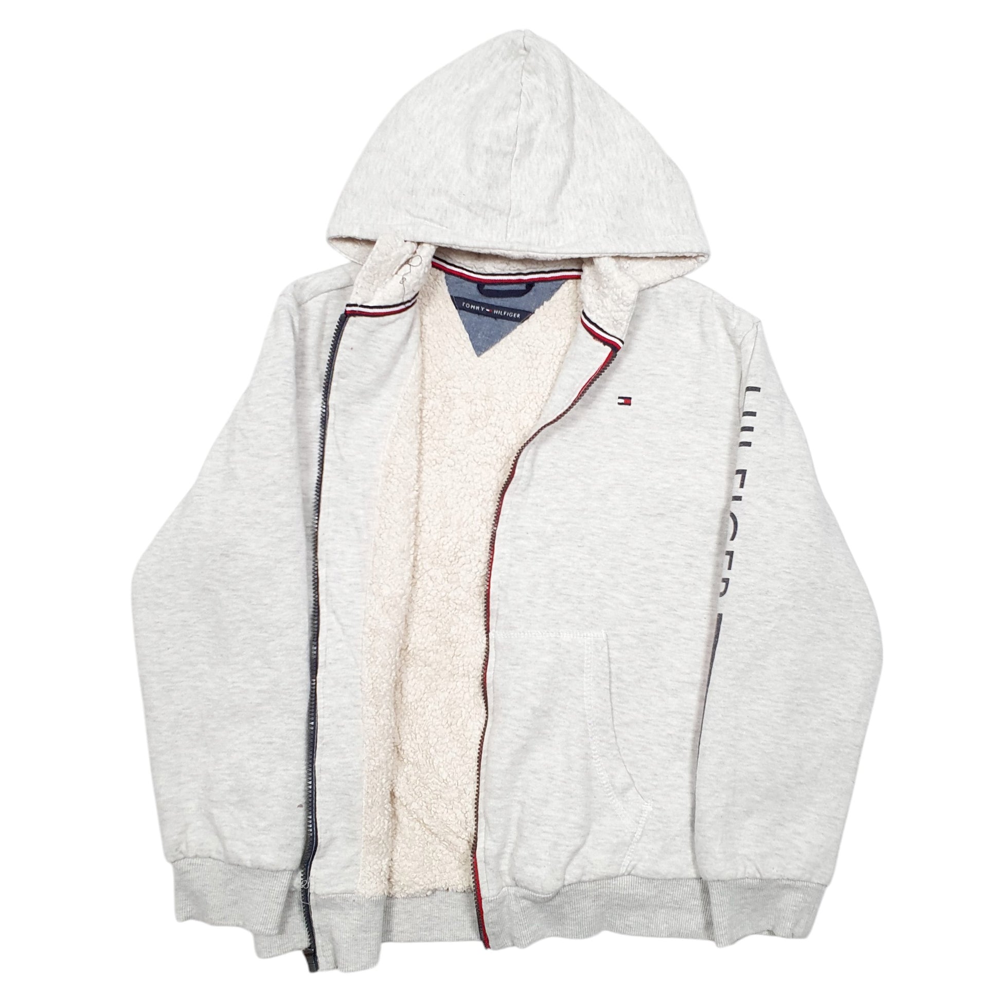 Clothing Tommy Hilfiger Zip Up Hoodie Grey Womens Tommy Hilfiger