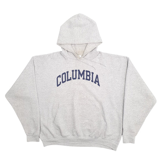 Mens Grey Champion Columbia Spellout Hoodie Jumper