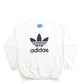 Mens White Adidas Spellout Crewneck Jumper