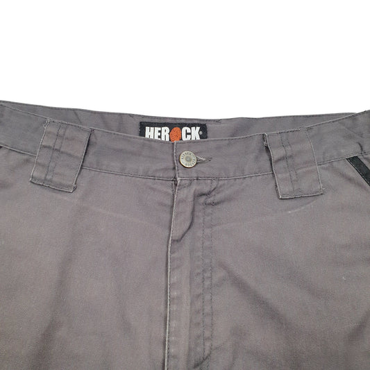 Mens Grey Herock Workwear Utility Trade Cargo Trousers