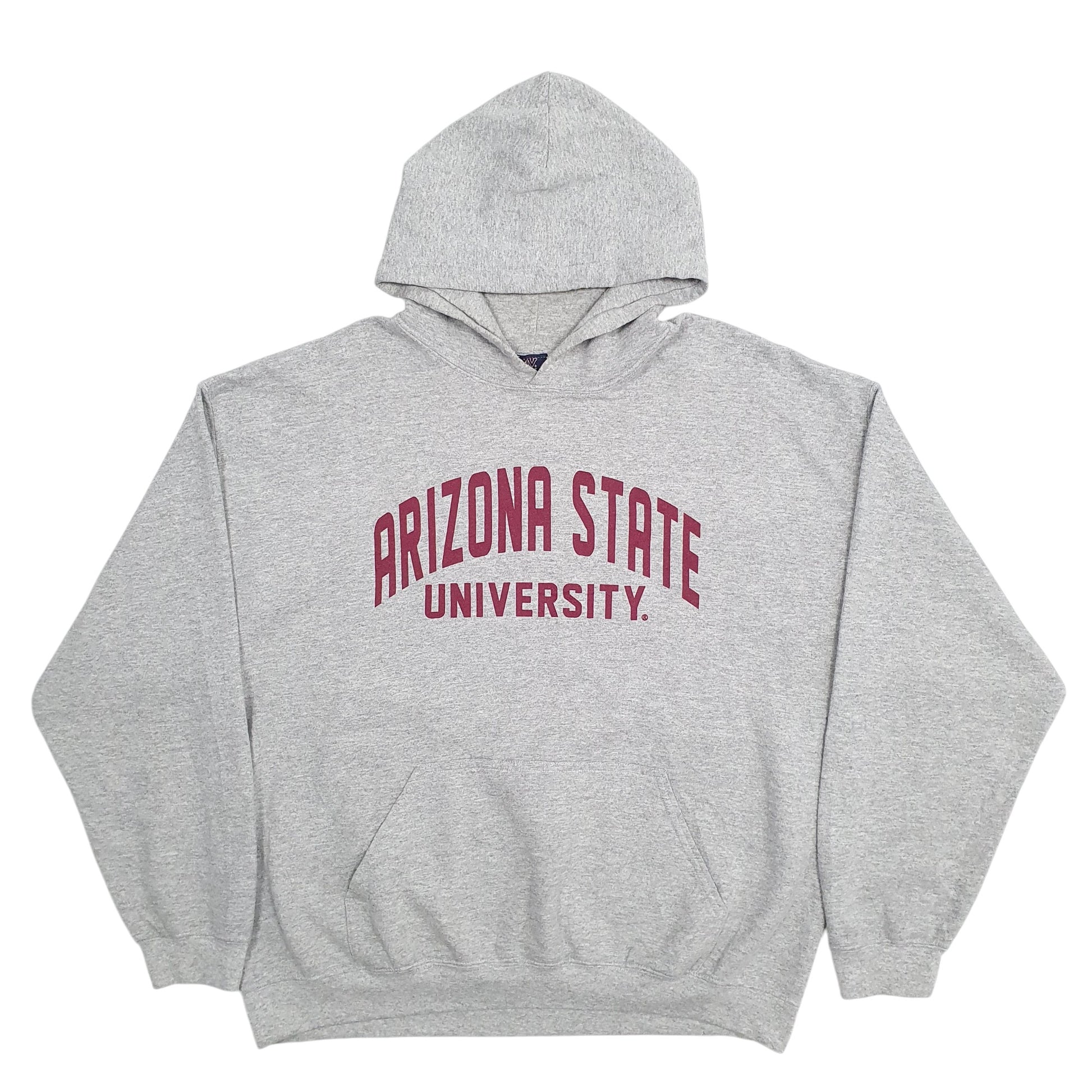 Mens Grey MV Sport Arizona State University Spellout Hoodie Jumper