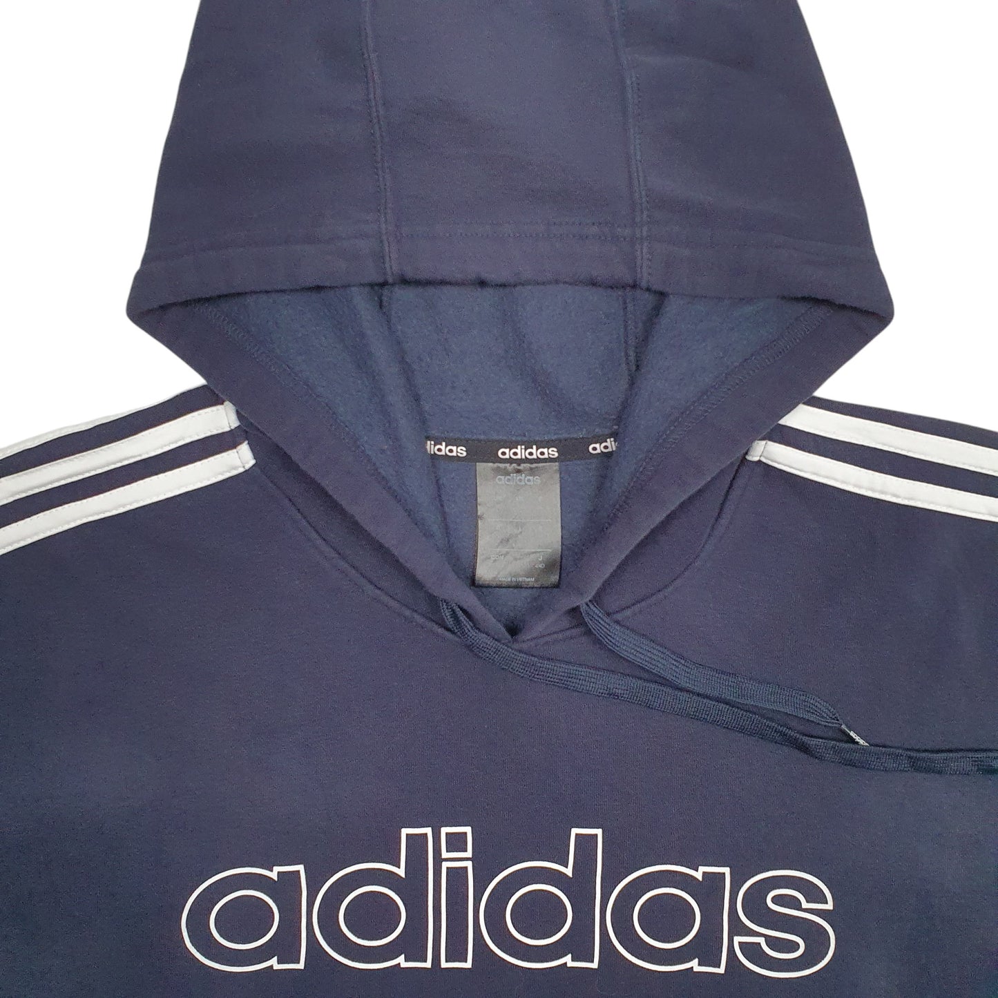 Mens Navy Adidas Spellout Hoodie Jumper