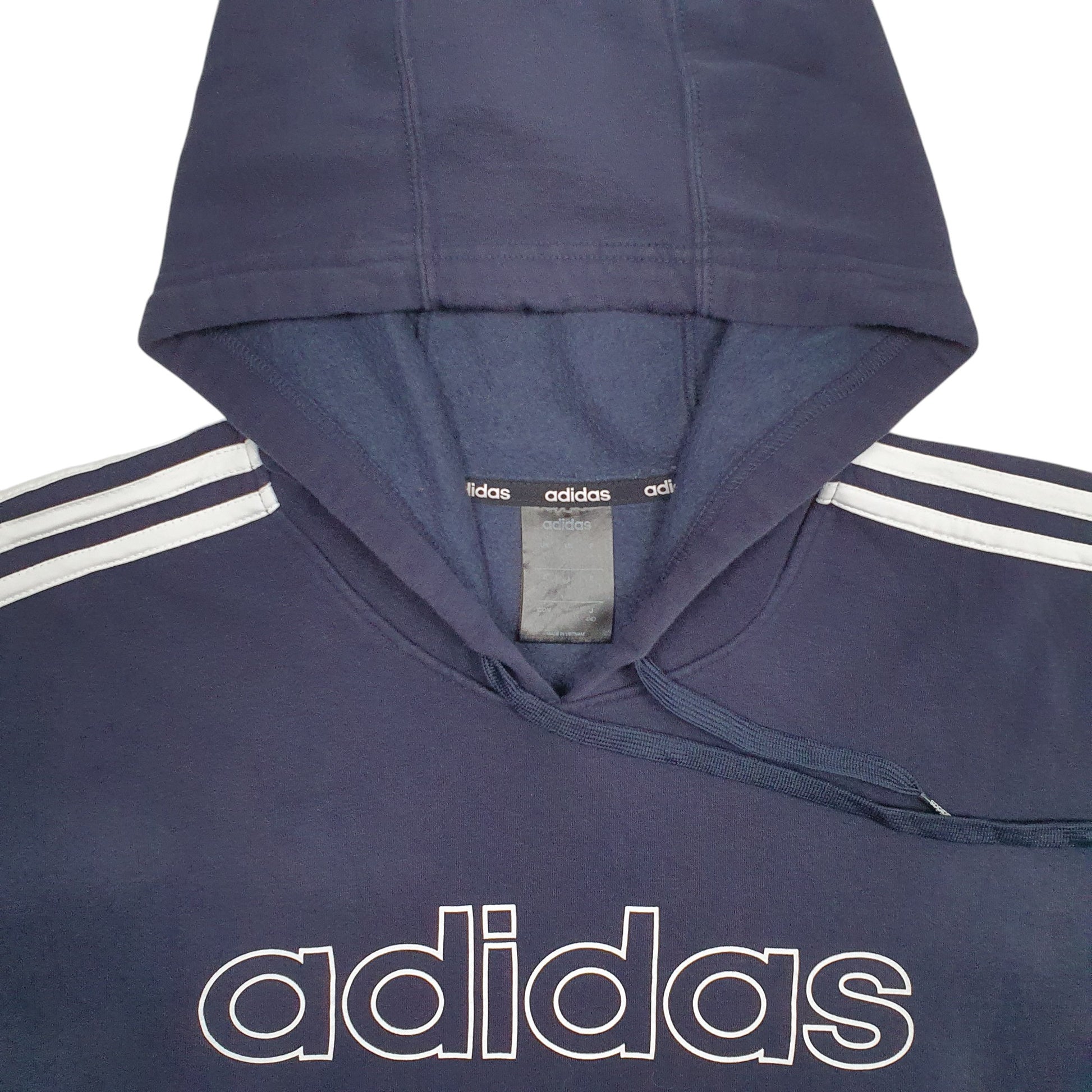 Mens Navy Adidas Spellout Hoodie Jumper