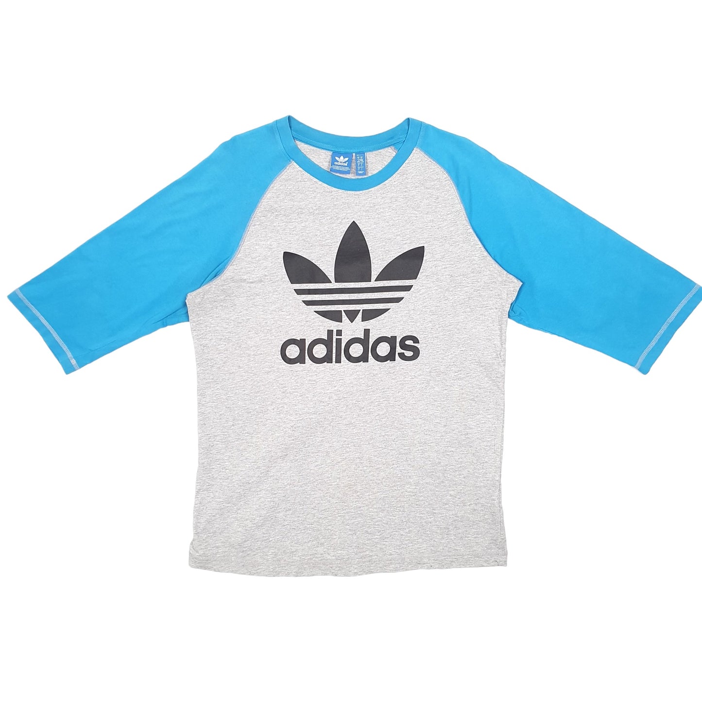 Mens Grey Adidas Baseball Style Short Sleeve T Shirt