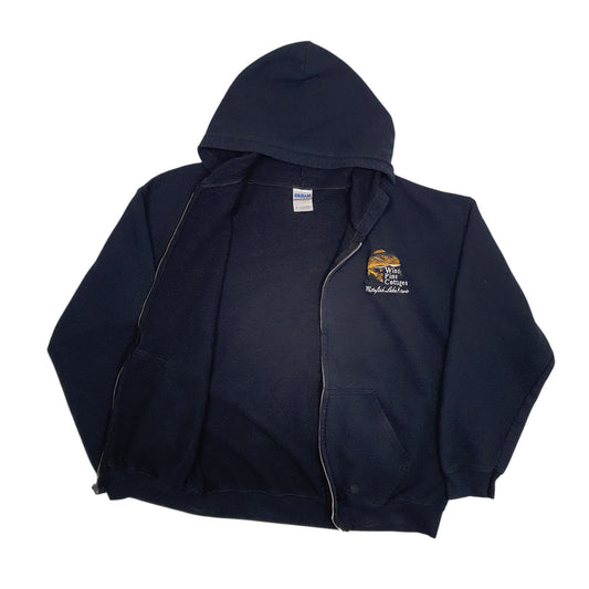 Mens Black Gildan  Full Zip Jumper