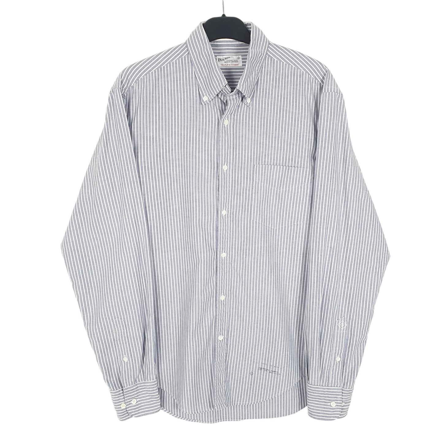 Mens Blue Gant New Haven Oxford Long Sleeve Shirt