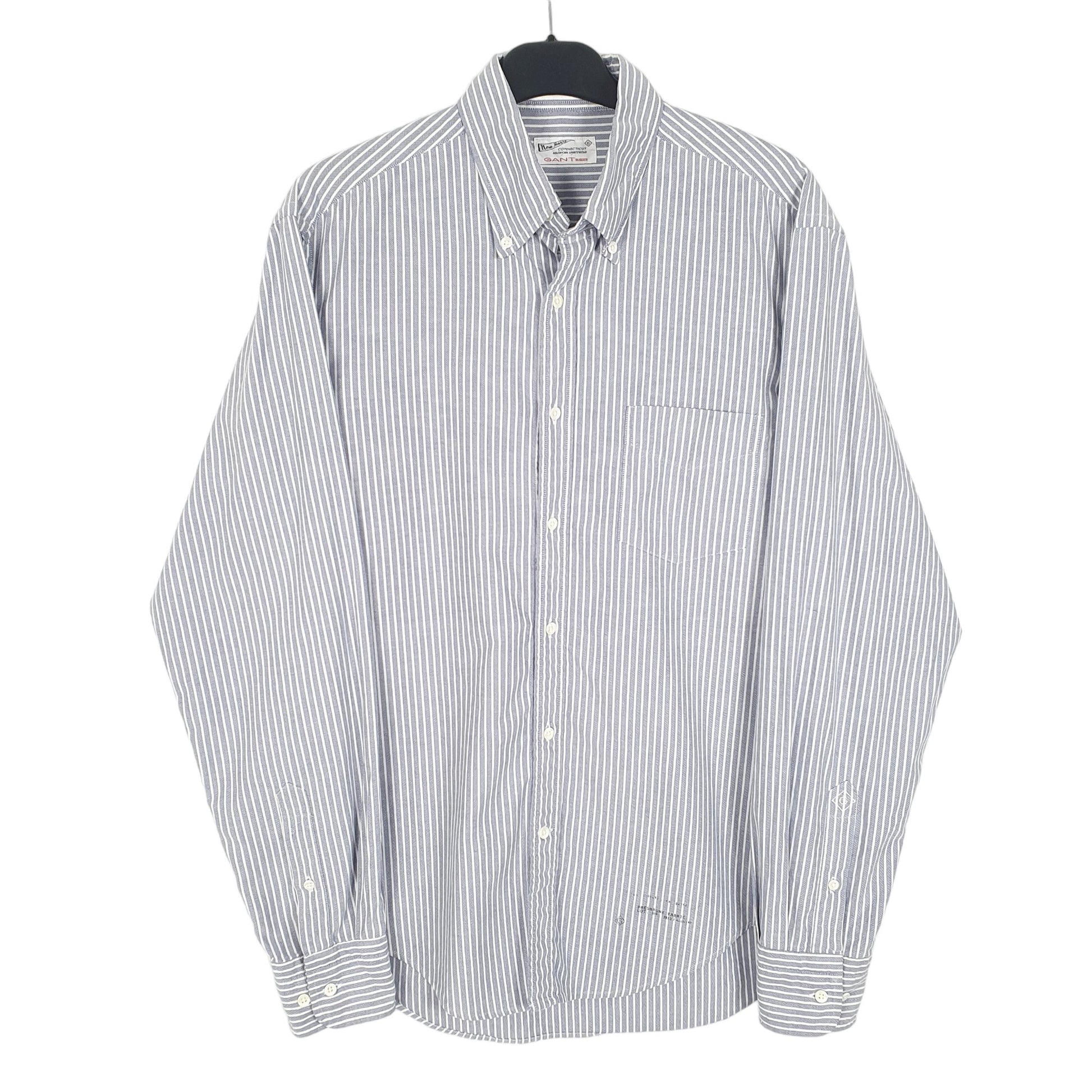 Mens Blue Gant New Haven Oxford Long Sleeve Shirt