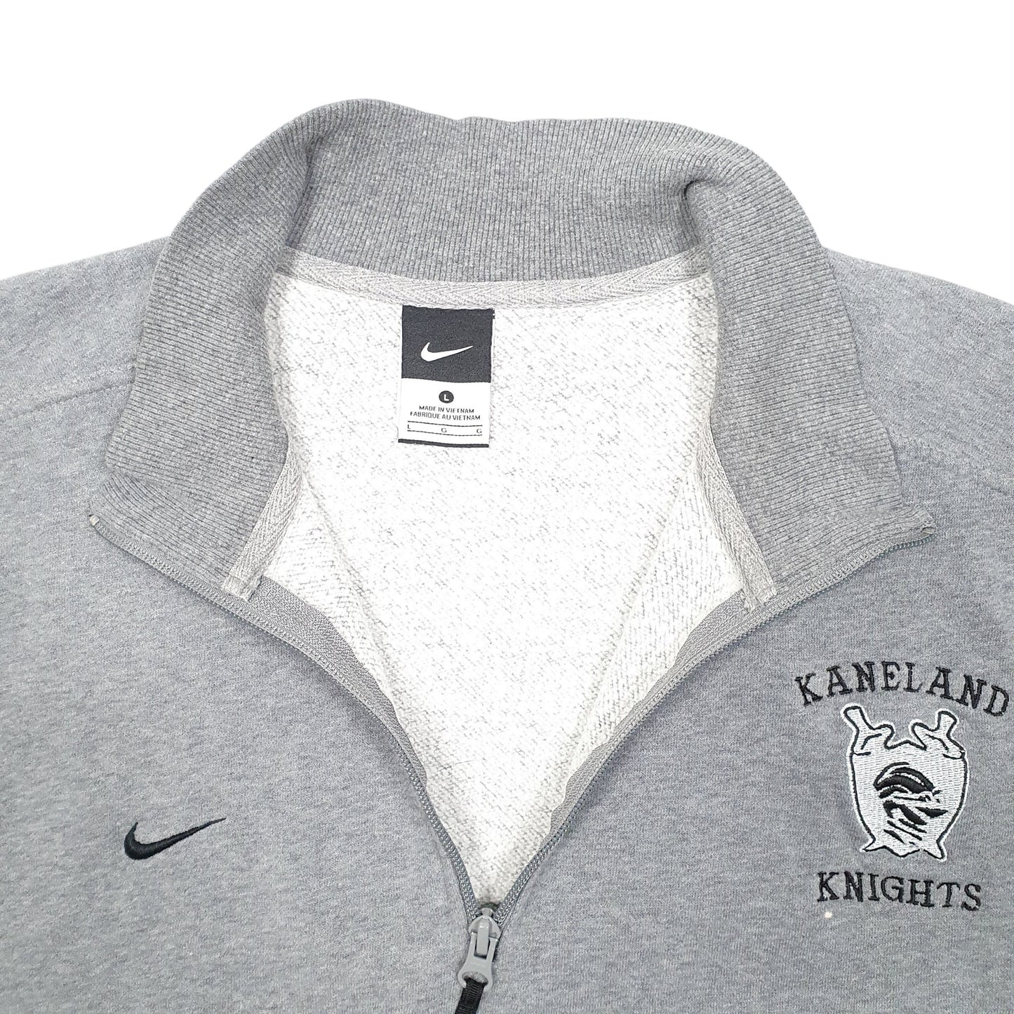 Mens Grey Nike Kaneland Knights Football USA Quarter Zip Jumper