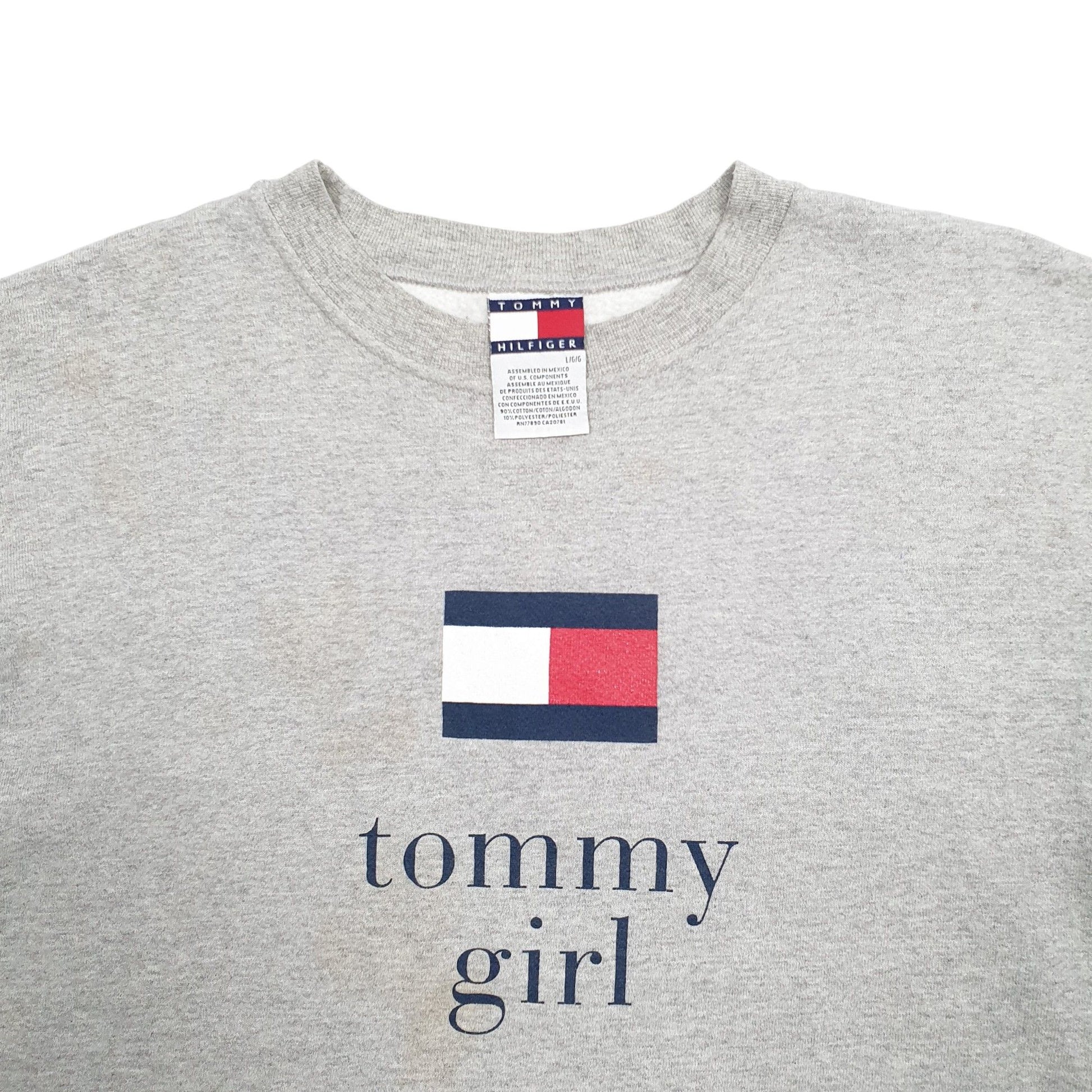 Womens Grey Tommy Hilfiger Spellout Crewneck Jumper