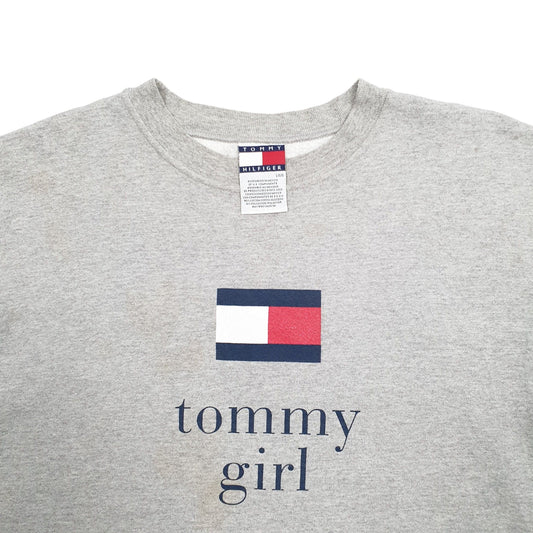 Womens Grey Tommy Hilfiger Spellout Crewneck Jumper