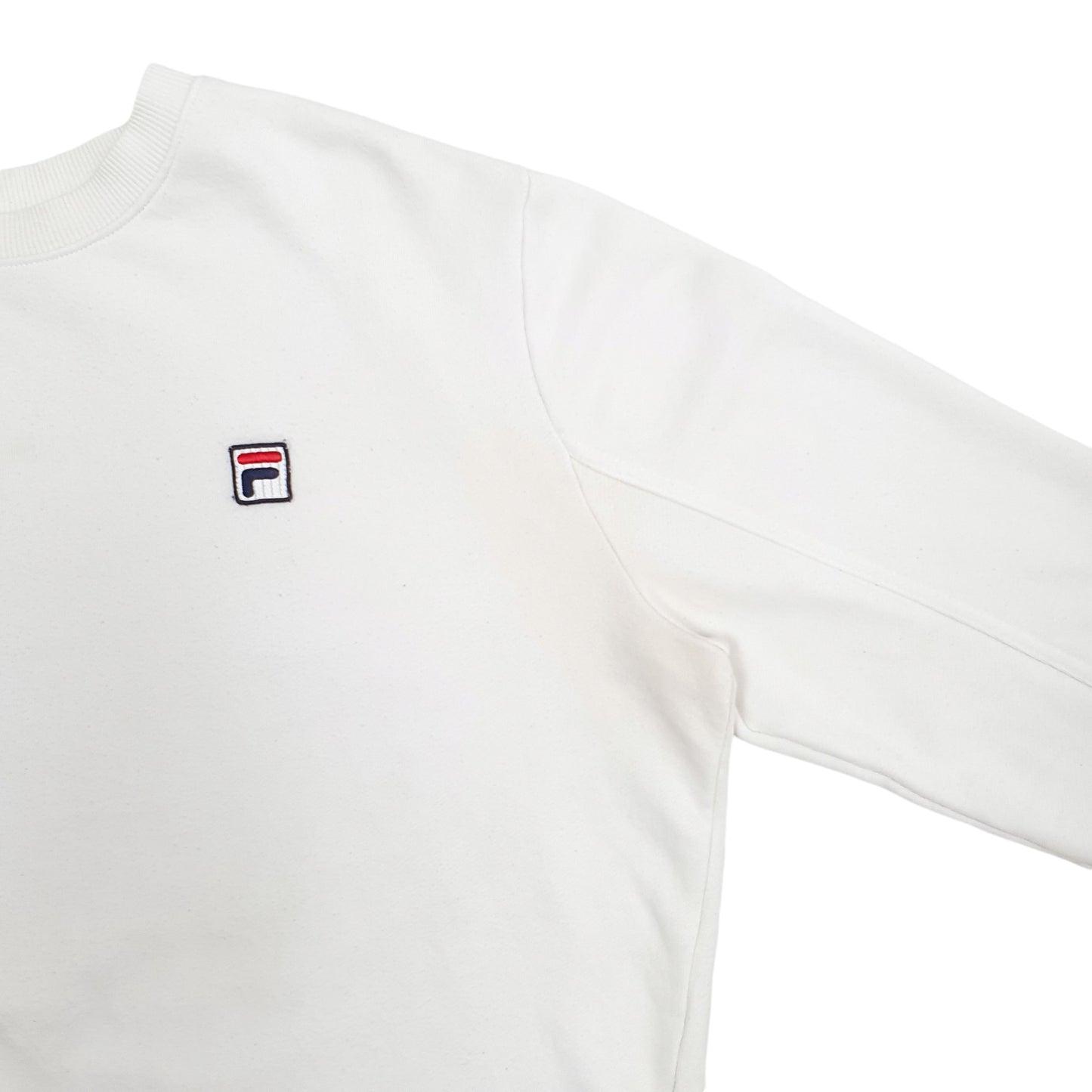 Womens White Fila  Crewneck Jumper