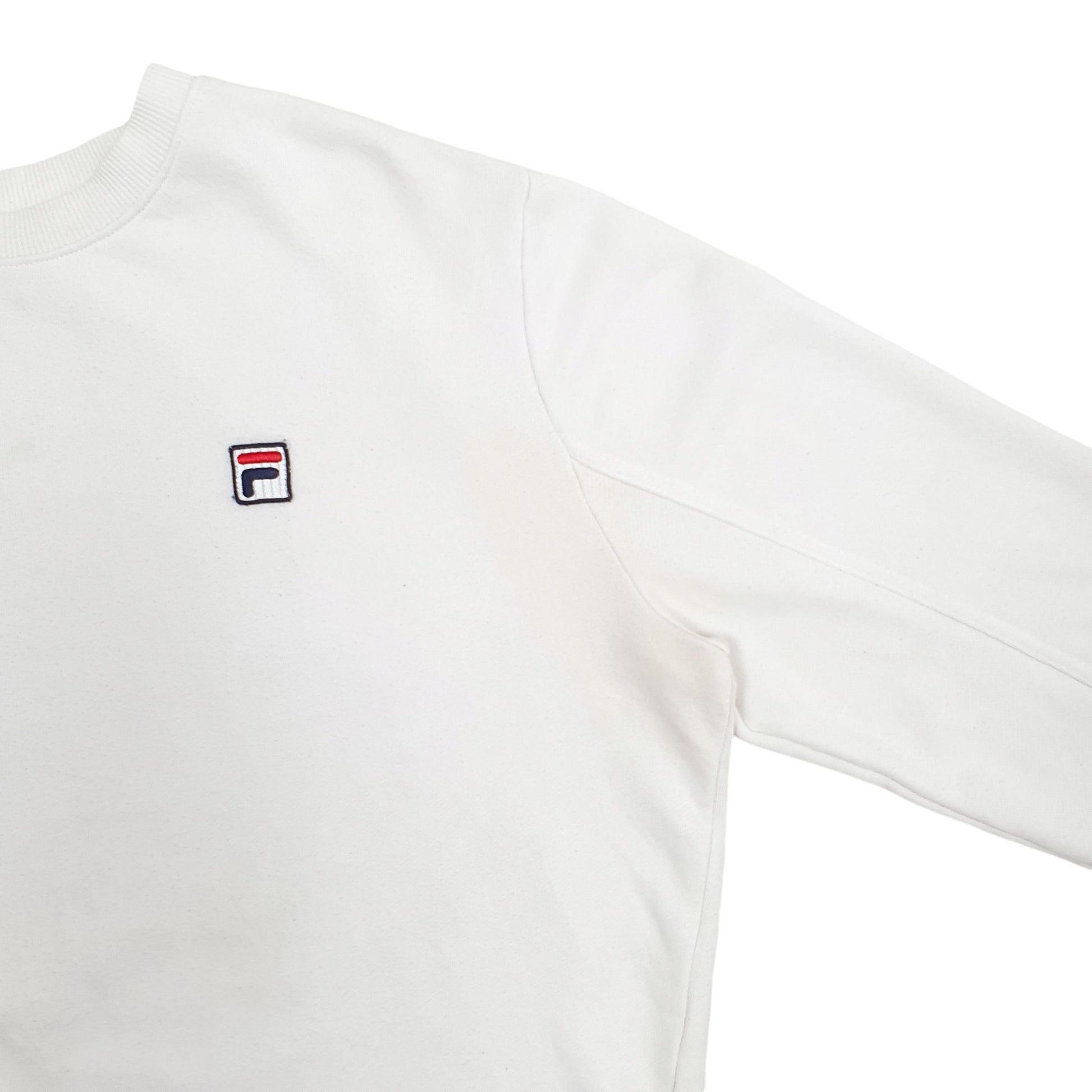 Womens White Fila  Crewneck Jumper
