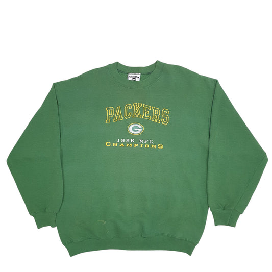 Mens Green Lee Green Bay Packers NFL Vintage 90's Made In USA Crewneck Jumper