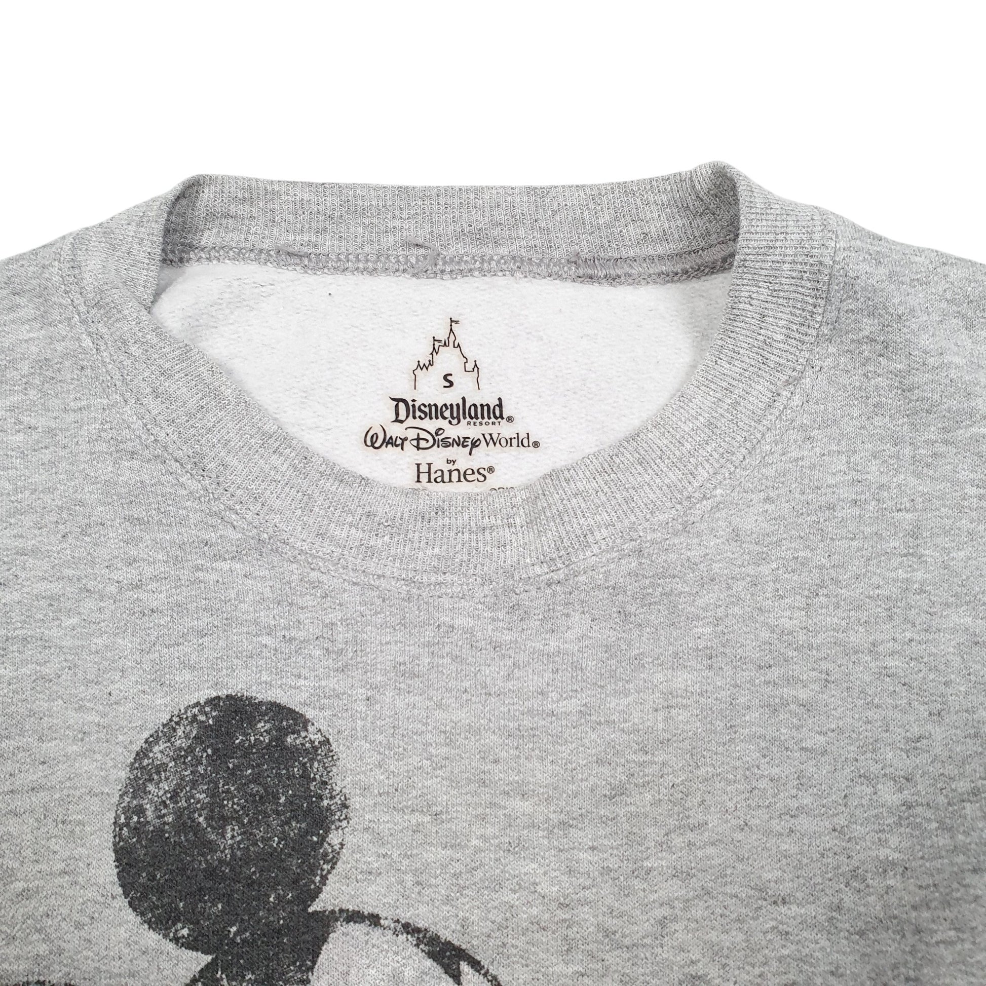Mens Grey Hanes Disneyland Resort Mickey Mouse Crewneck Jumper