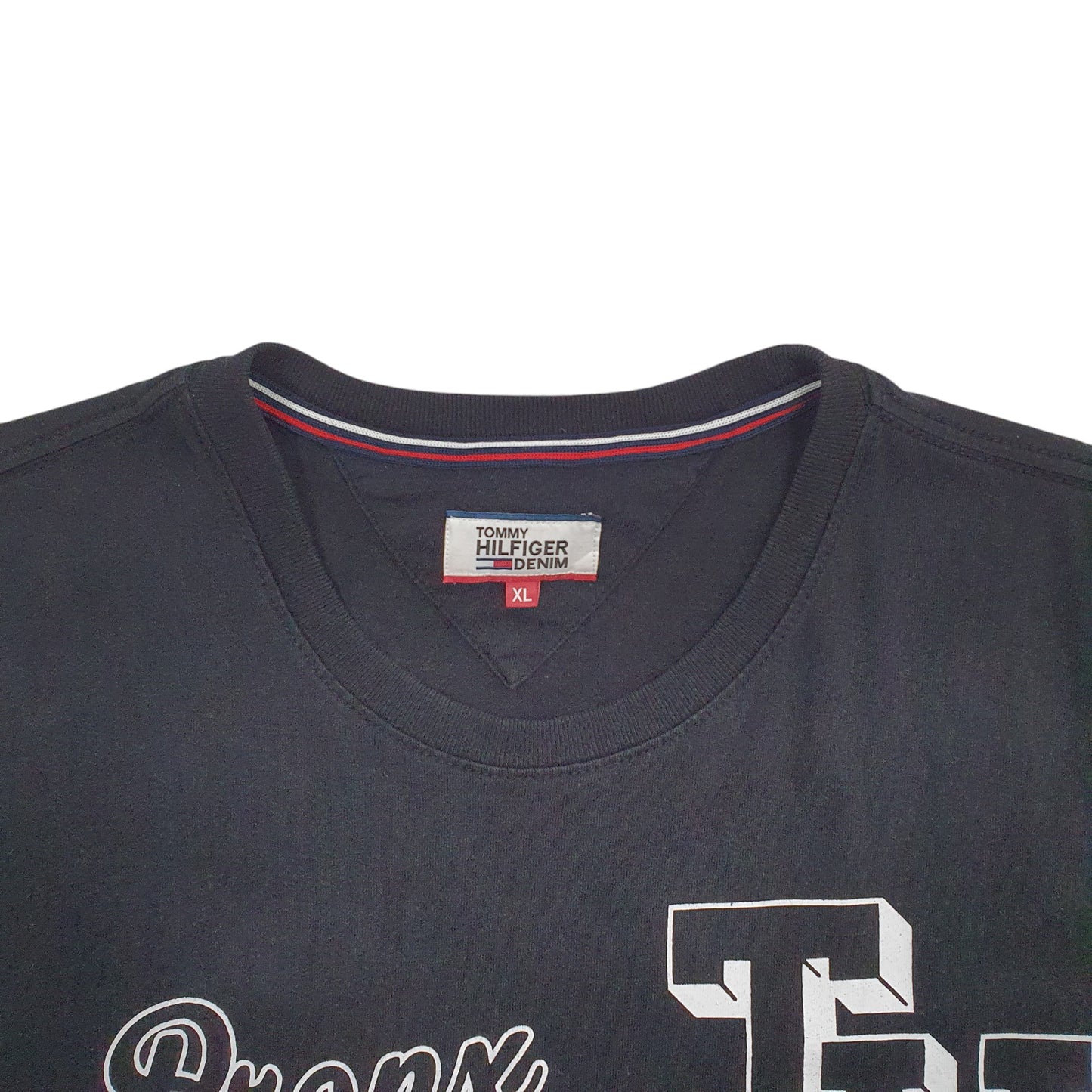 Mens Black Tommy Hilfiger Bronx League New York Short Sleeve T Shirt