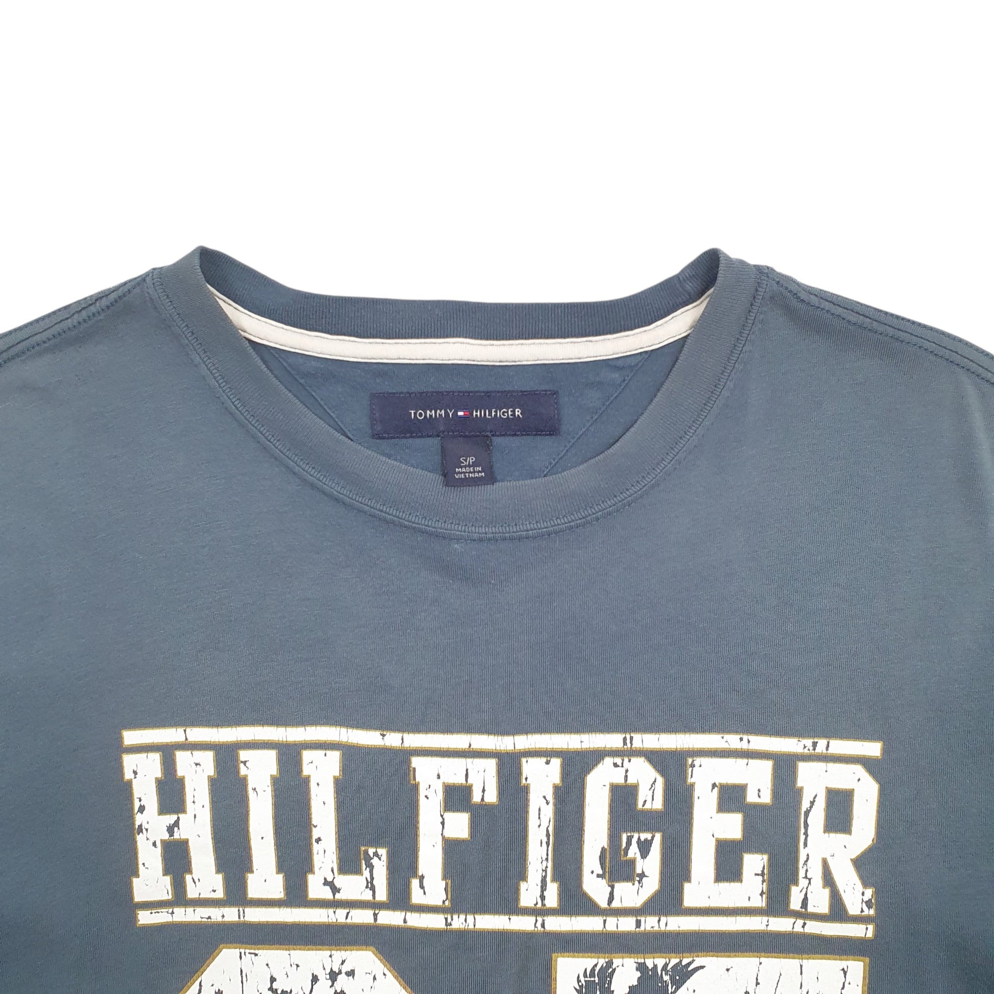 Mens Blue Tommy Hilfiger Spellout Short Sleeve T Shirt