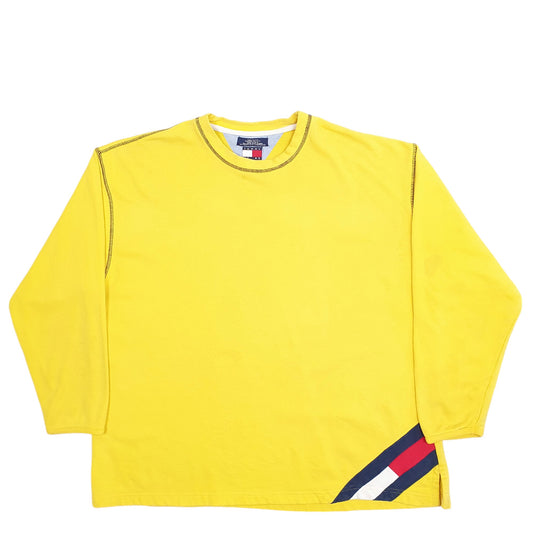 Mens Yellow Tommy Hilfiger Made In USA Vintage 90's Crewneck Jumper