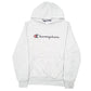 Mens Grey Champion Script Hoodie Jumper