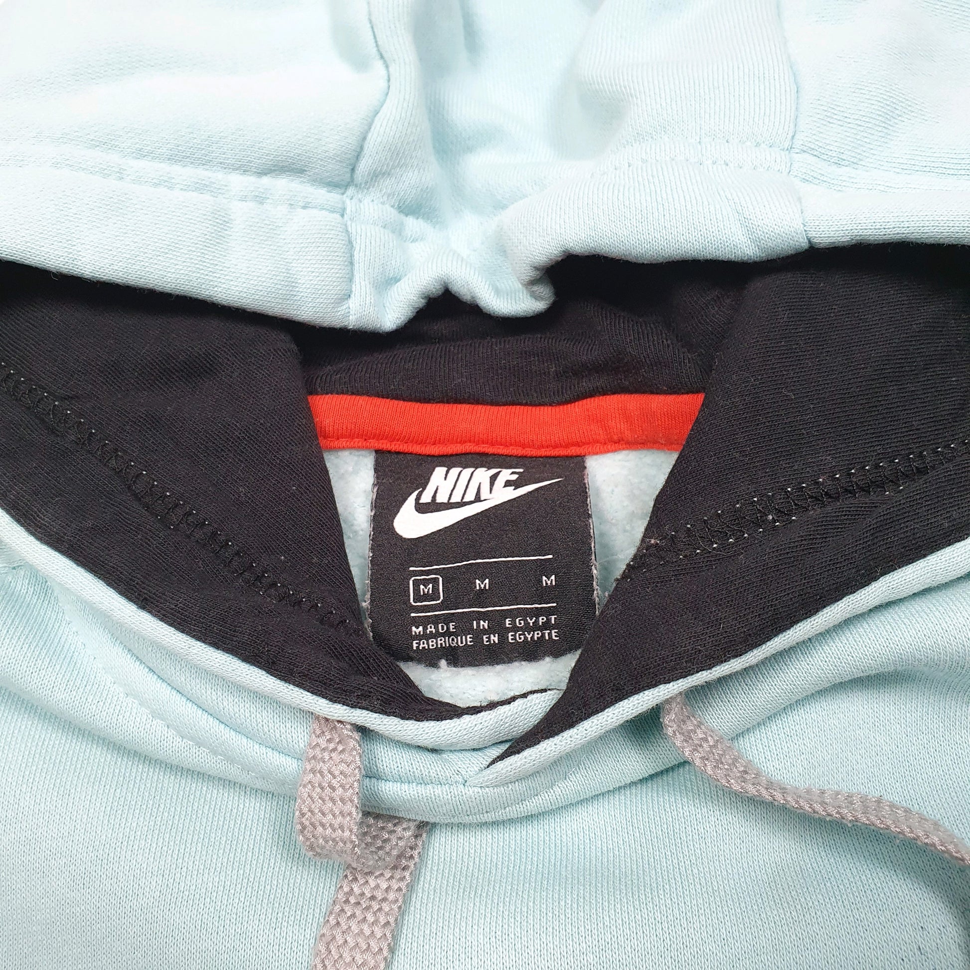 Mens Blue Nike Air Spray Paint Spellout Hoodie Jumper