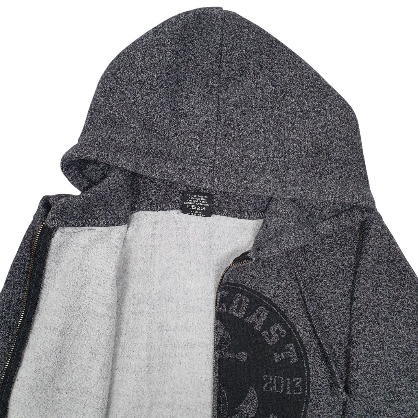 Mens Grey East Coast Lifestyle  Full Zip Jumper