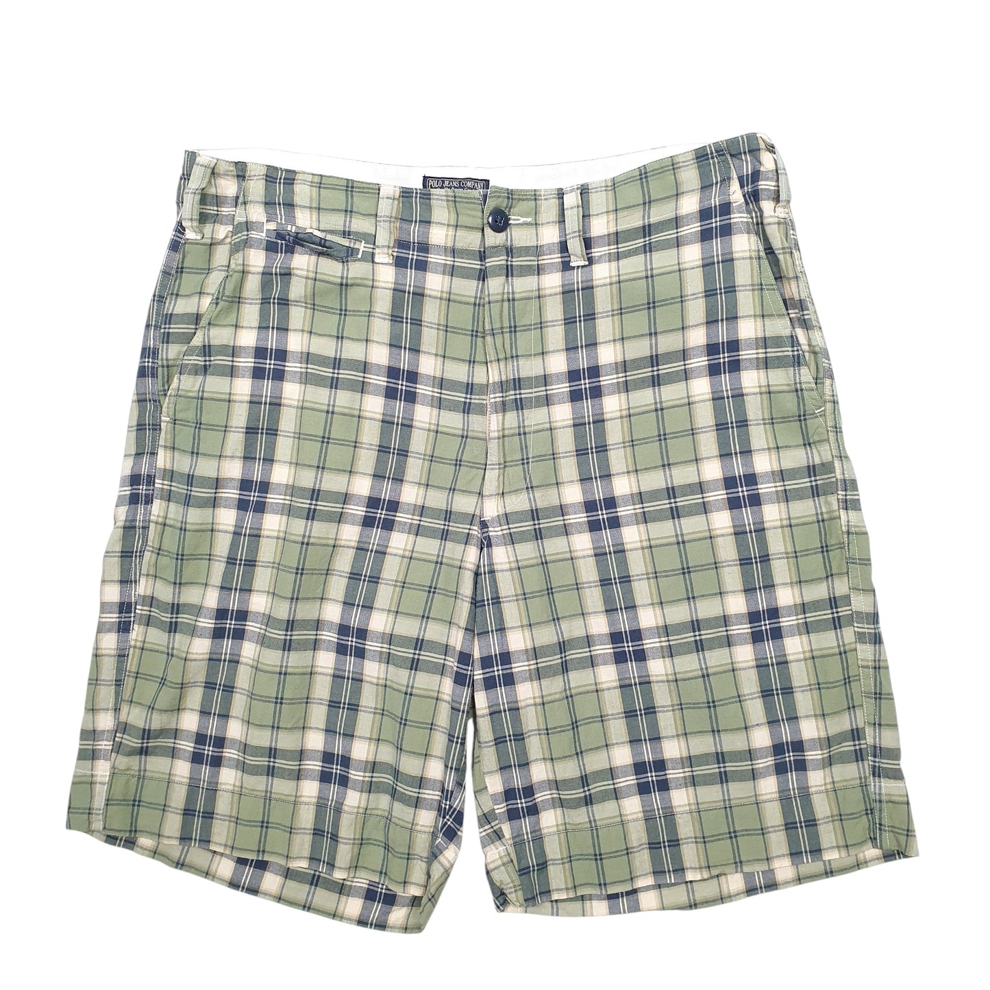 Mens Green Ralph Lauren Madras Ivy League Chino Shorts