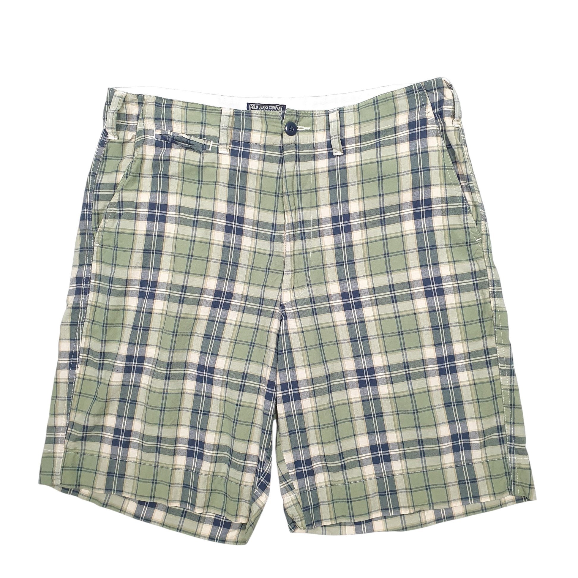 Mens Green Ralph Lauren Madras Ivy League Chino Shorts