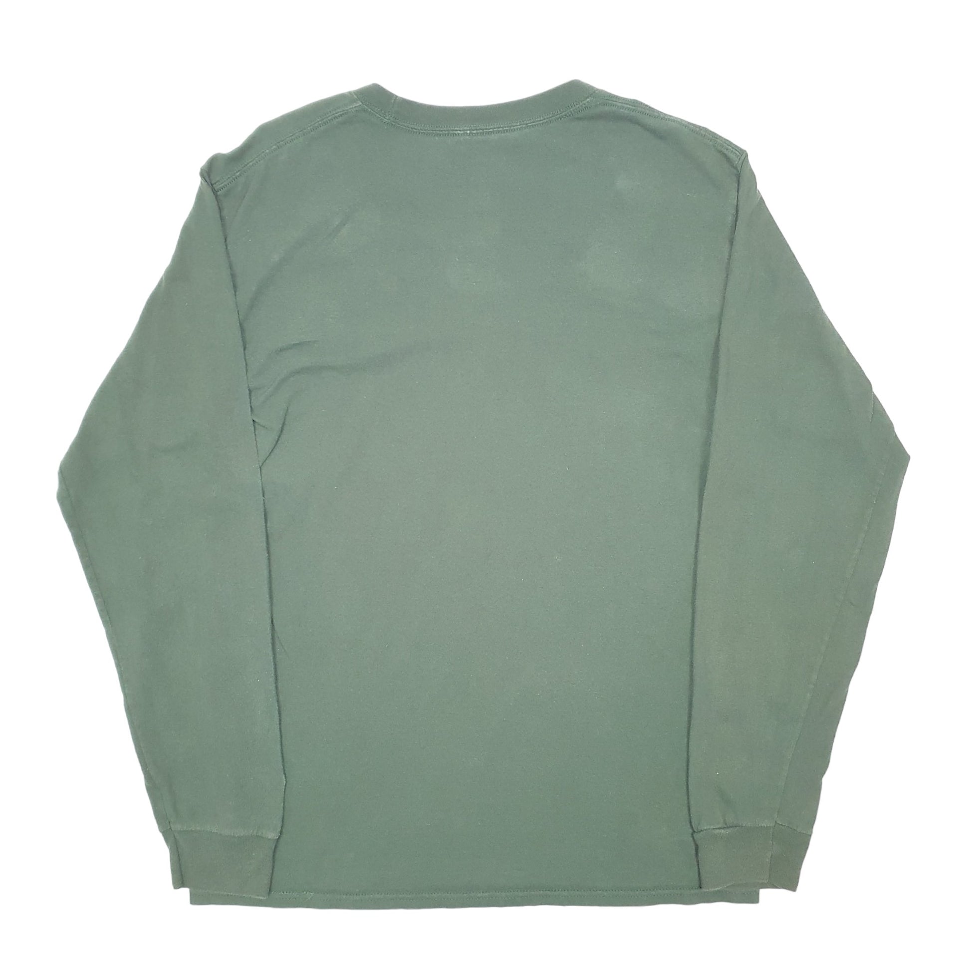 Mens Green Champion Script Long Sleeve T Shirt