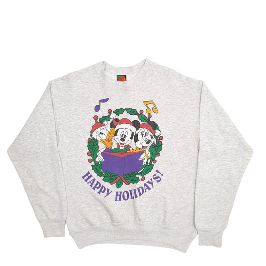 Mens Grey Disney Vintage Crewneck Jumper