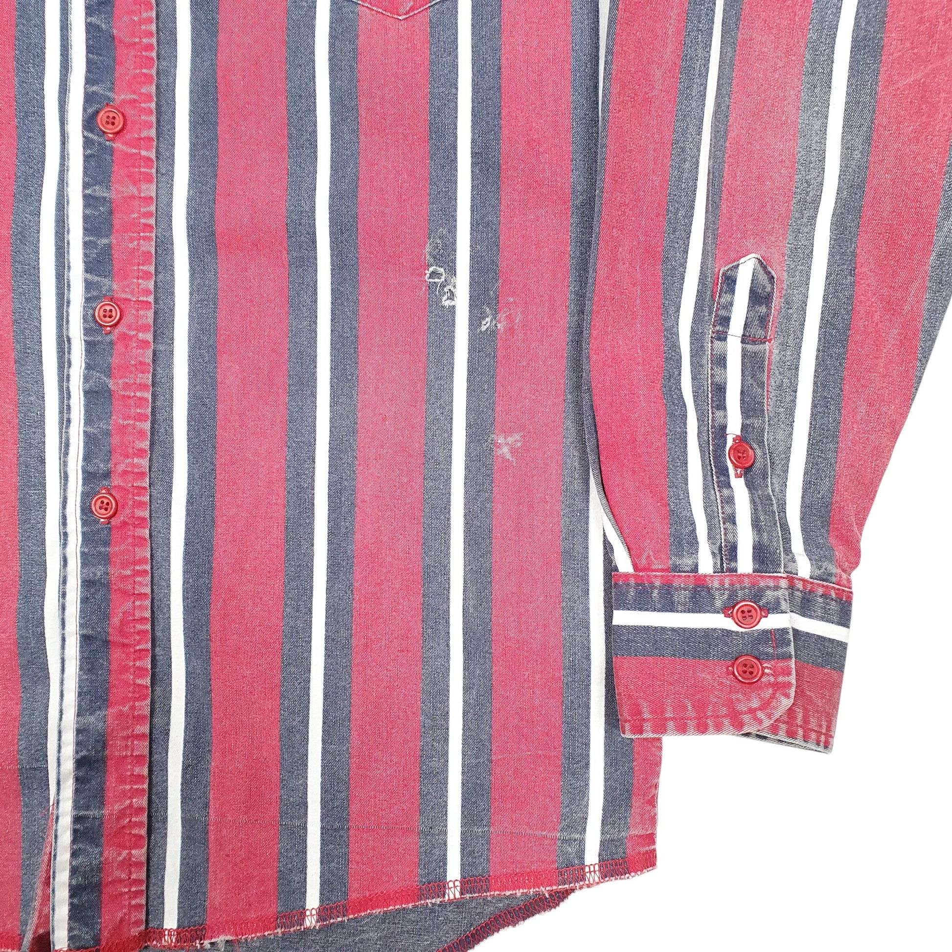 Mens Red Wrangler Vintage Western X Long Tails Long Sleeve Shirt