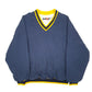 Mens Navy Bakka Training Track Top Workout V Neck Jumper