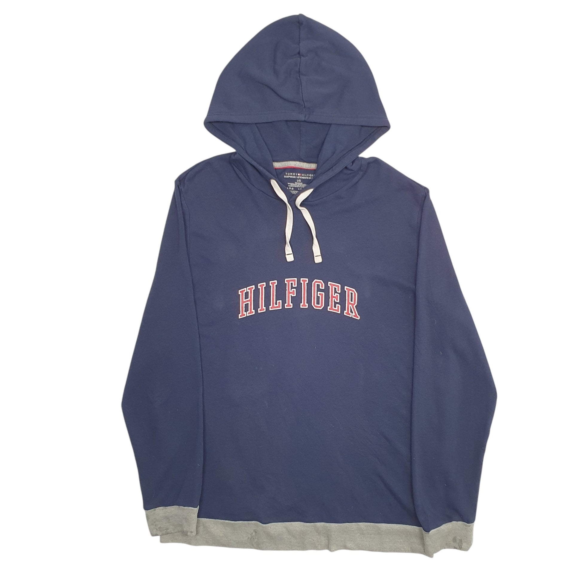 Mens Navy Tommy Hilfiger Spellout Hoodie Jumper