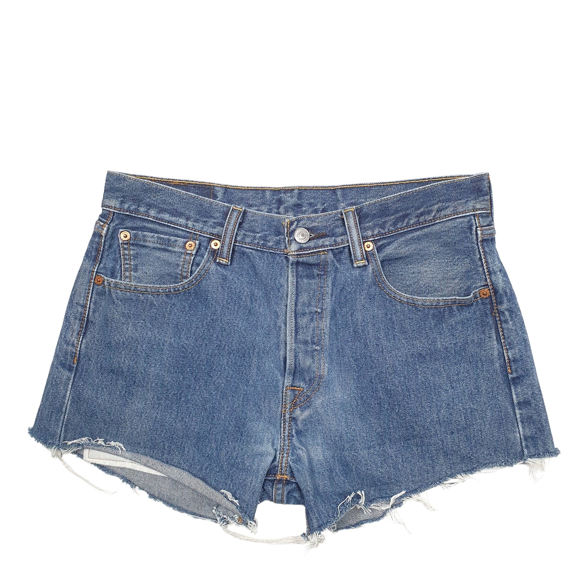 Womens Blue Levis 501 Denim Jorts Denim Shorts