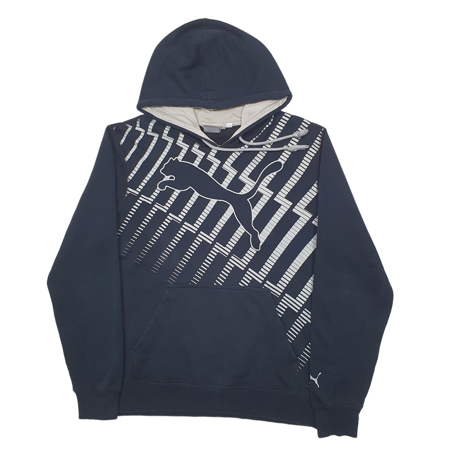 Mens Black Puma Spellout Hoodie Jumper