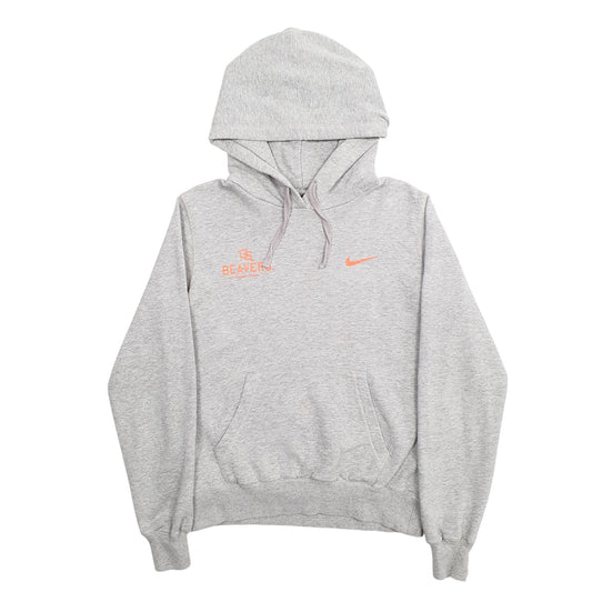 Womens Grey Nike Oregon State Beavers Spellout Backprint Hoodie Jumper