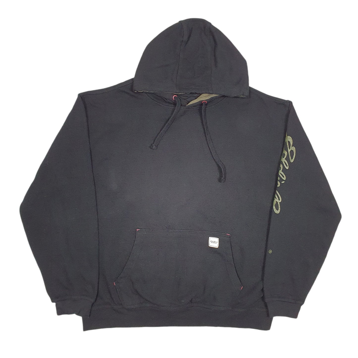 Mens Black Eddie Bauer Workwear Script Hoodie Jumper