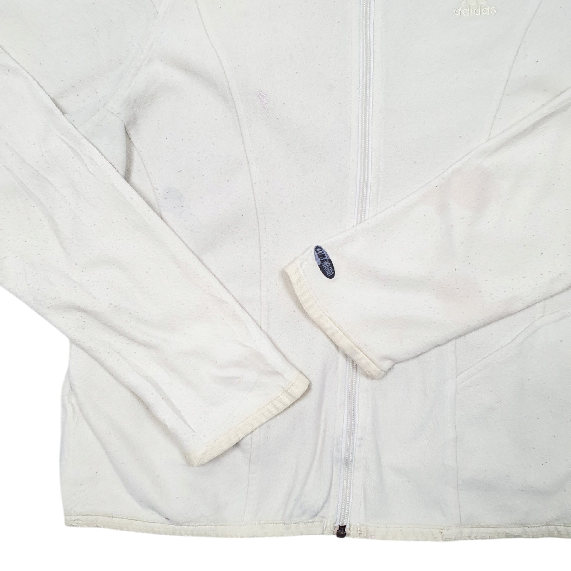 Womens Cream Adidas  Full Zip Jumper
