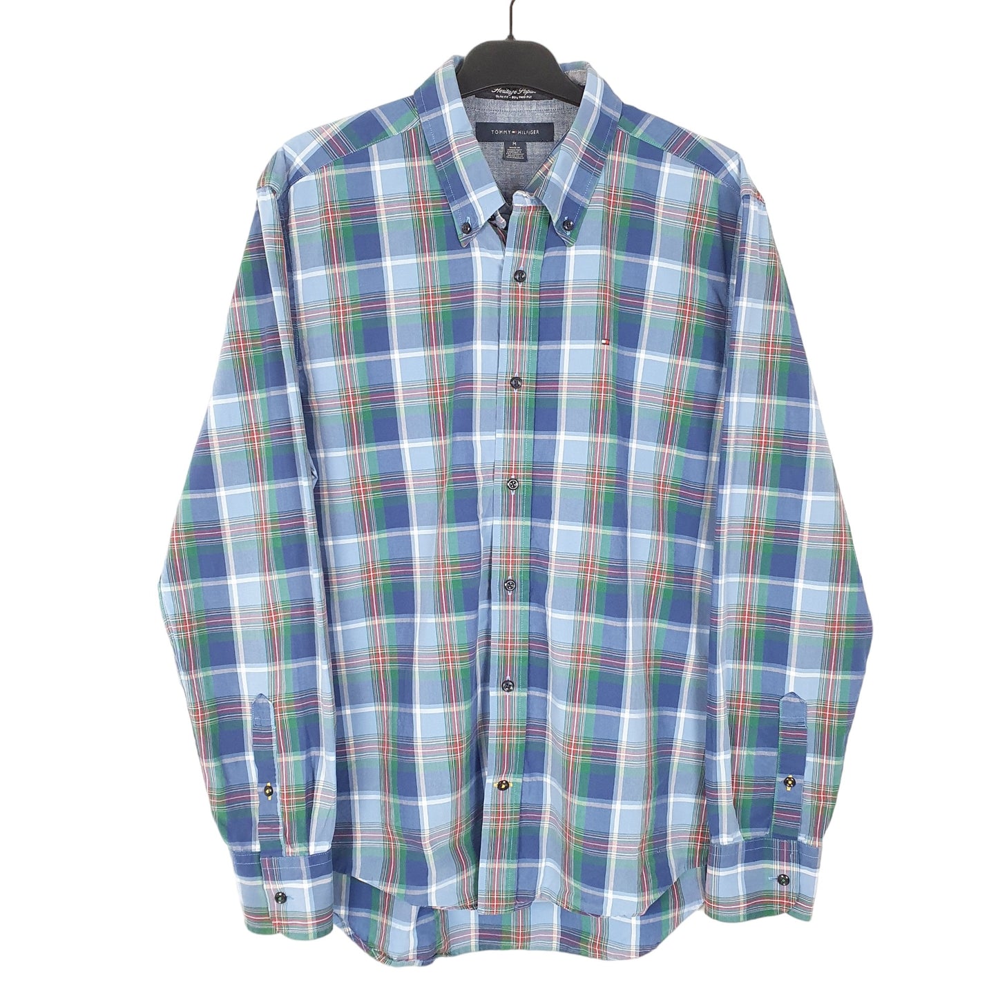 Mens Blue Tommy Hilfiger Heritage Poplin 80s 2 Ply Long Sleeve Shirt