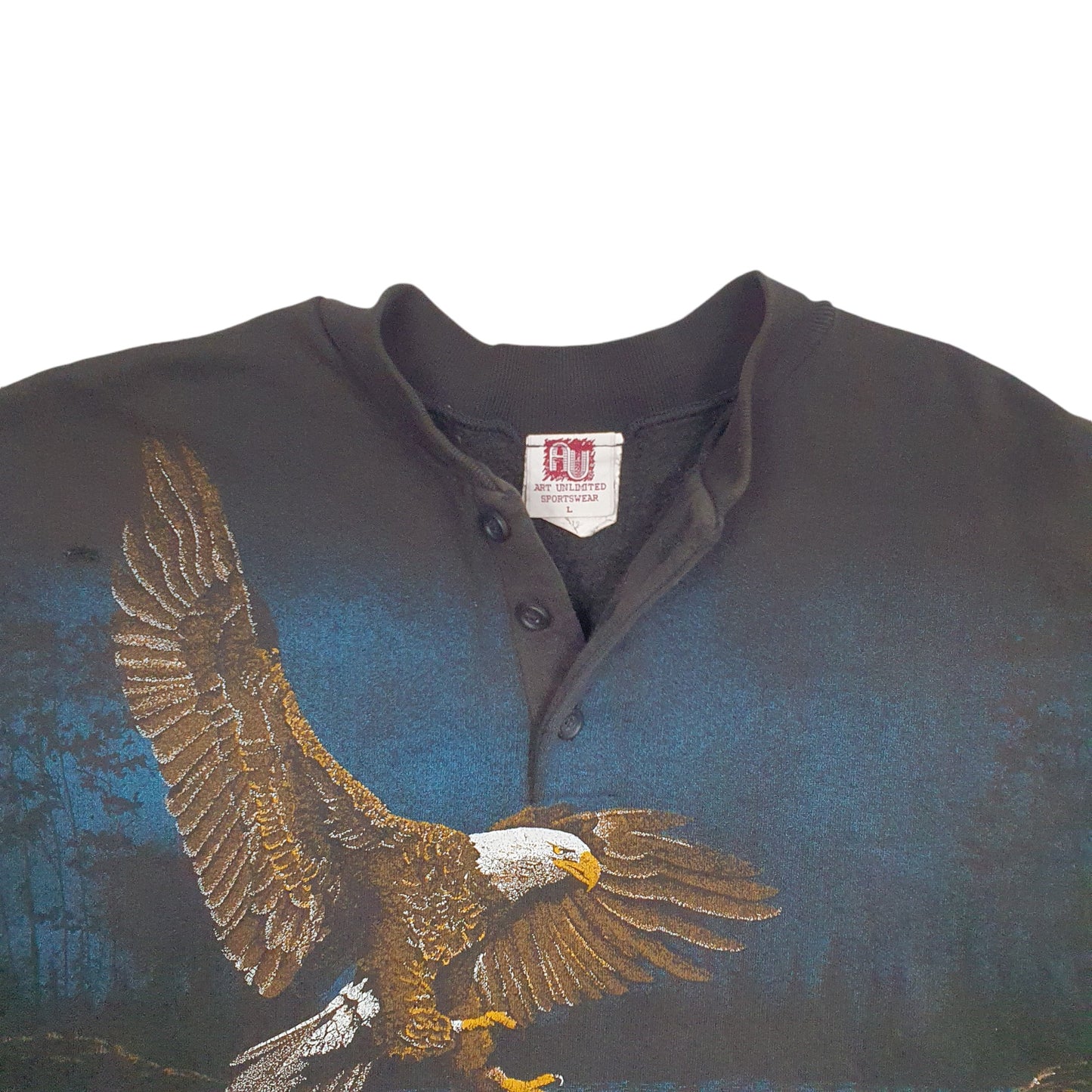 Mens Black Art Unlimited Sportswear Eagle Crewneck Jumper