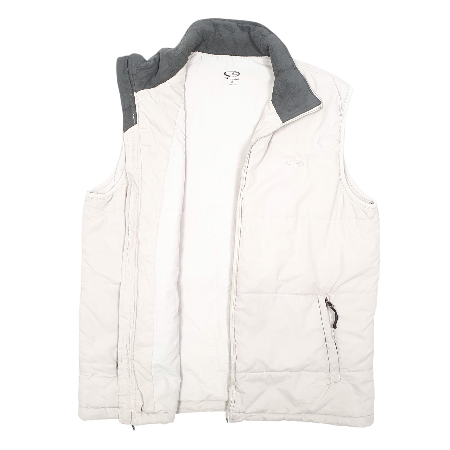 Mens Beige Champion Bodywarmer Puffer  Coat