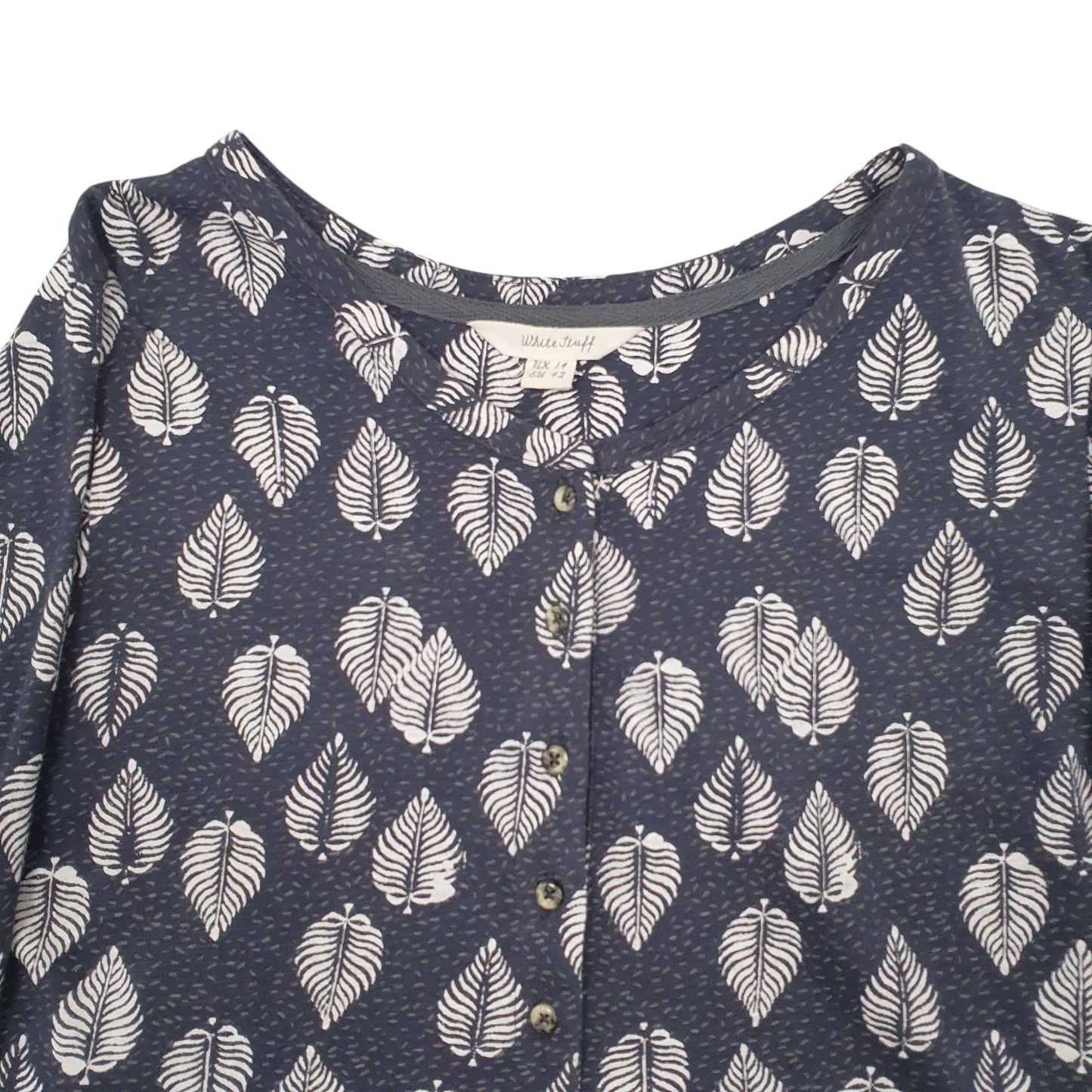 Womens Grey White stuff Blouse Long Sleeve T Shirt