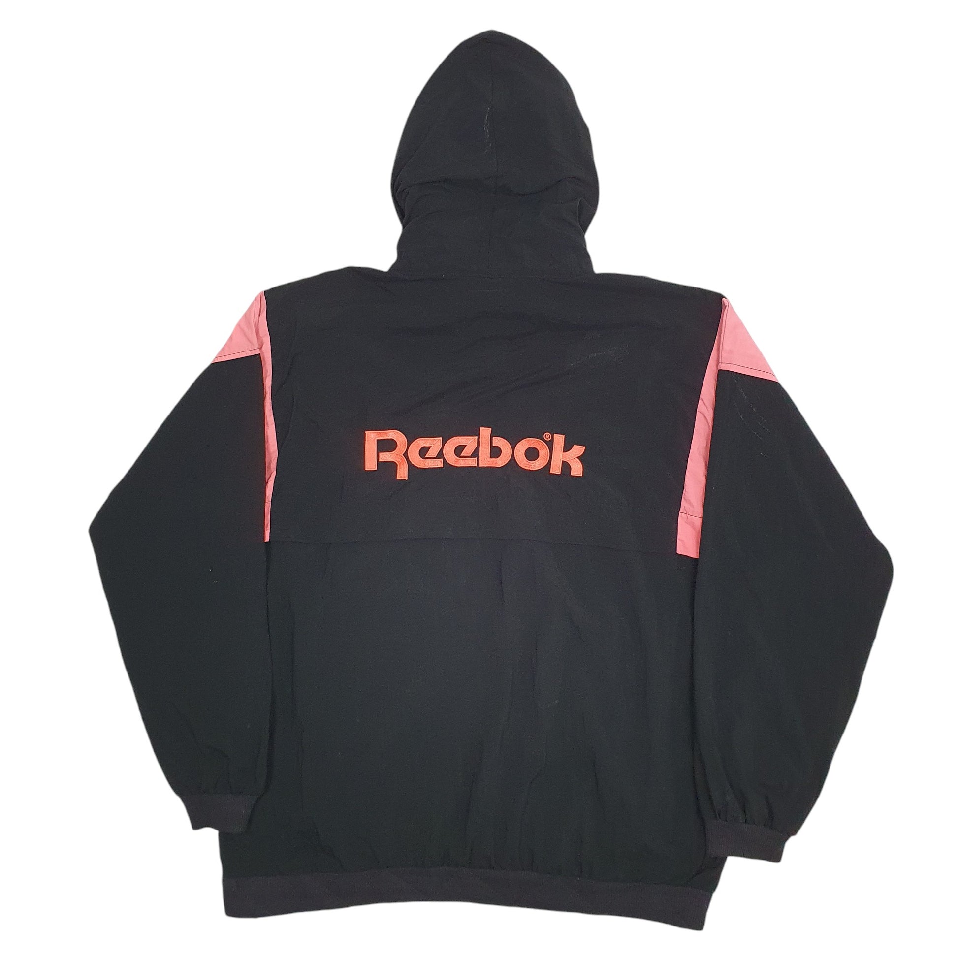 Mens Black Reebok Spellout Vintage 90's  Coat