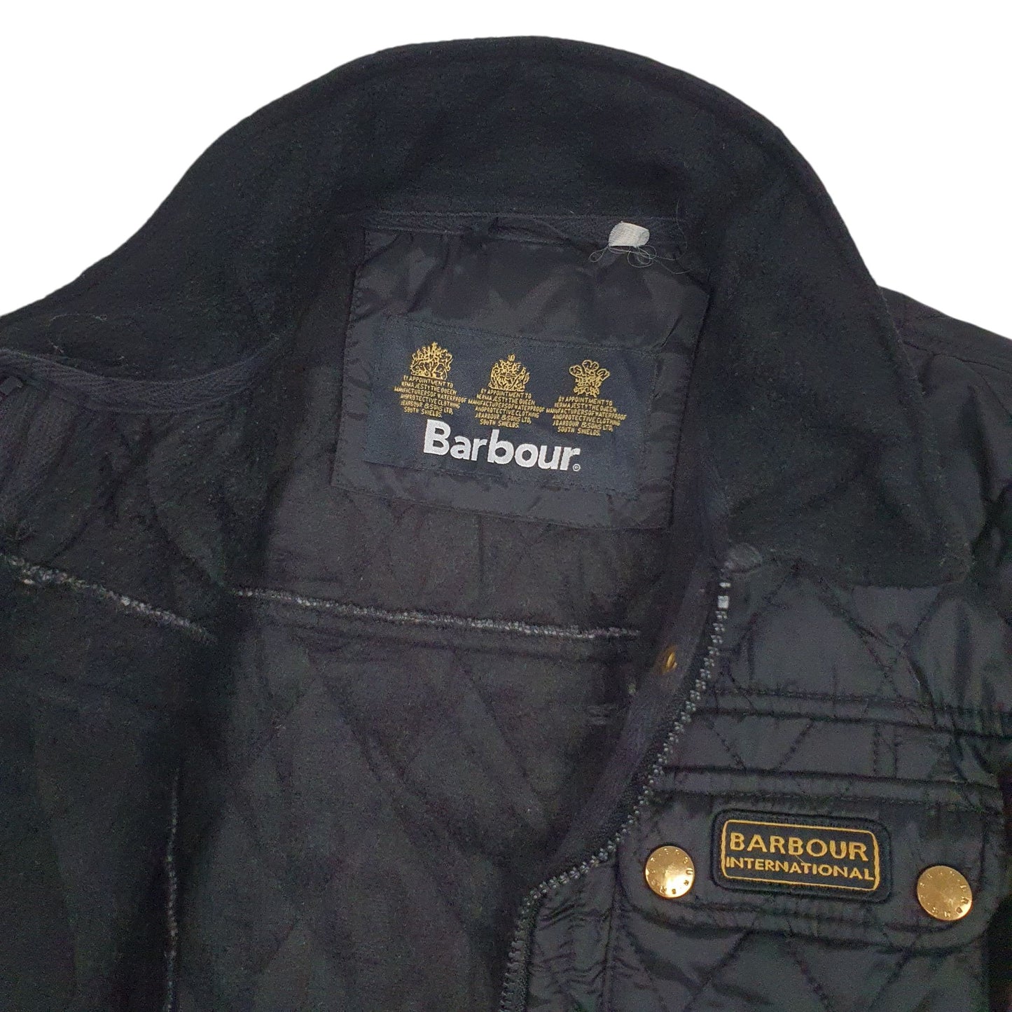 Womens Black Barbour  Quarter Zip Coat