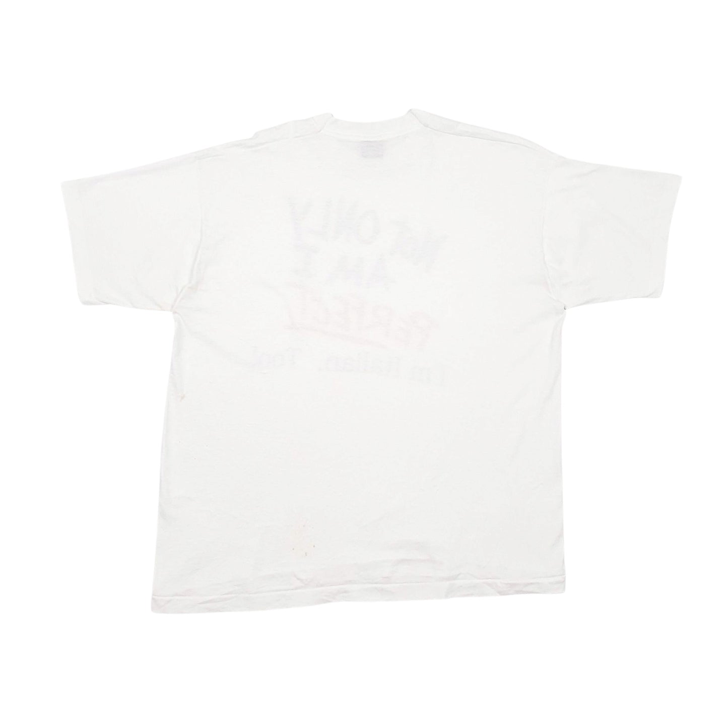 Mens White Fruit Of The Loom Single Stitch Vintage 90s Short Sleeve T Shirt