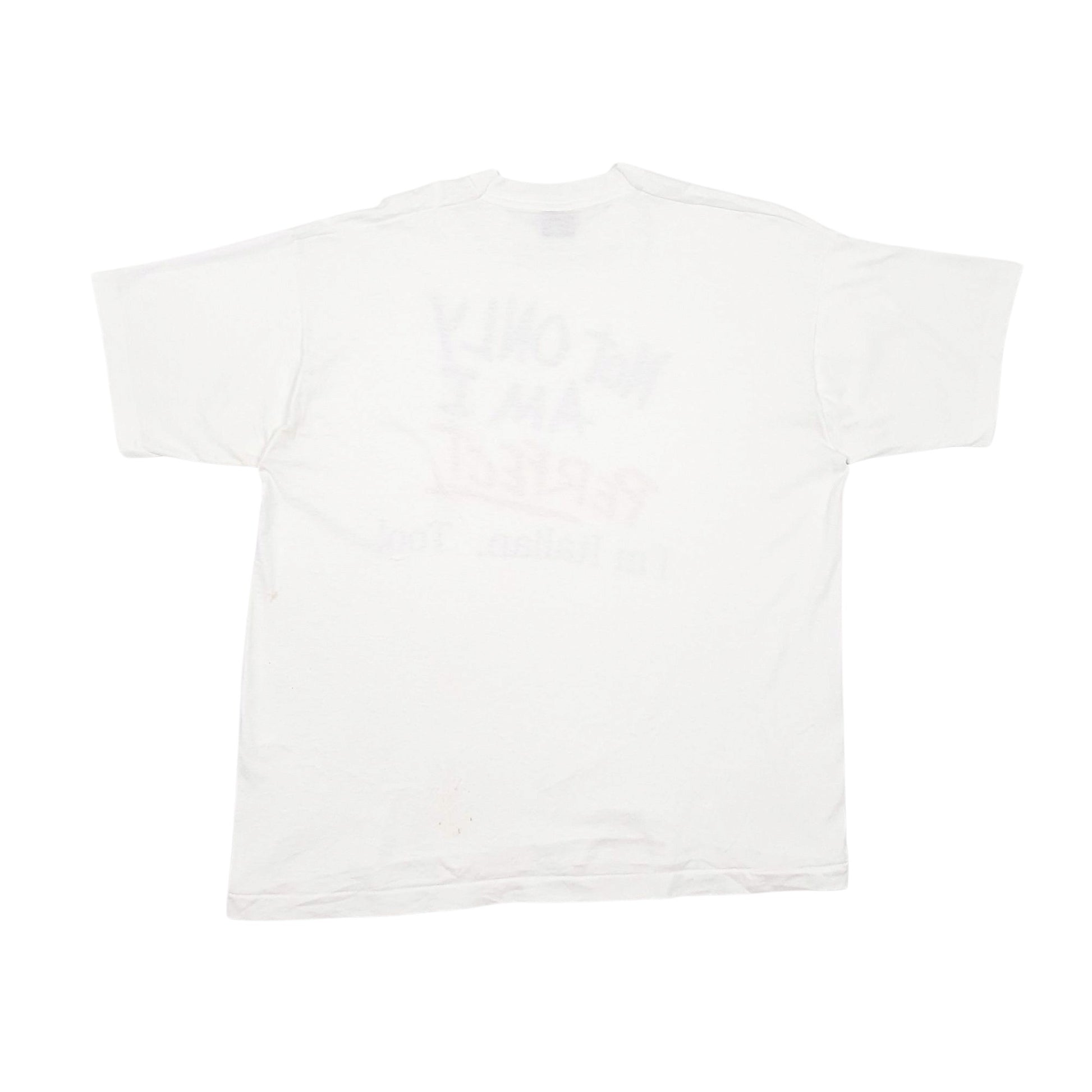 Mens White Fruit Of The Loom Single Stitch Vintage 90s Short Sleeve T Shirt