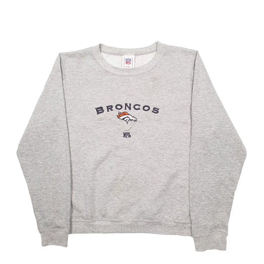 Womens Grey NFL Denvsr Broncos Football Crewneck Jumper