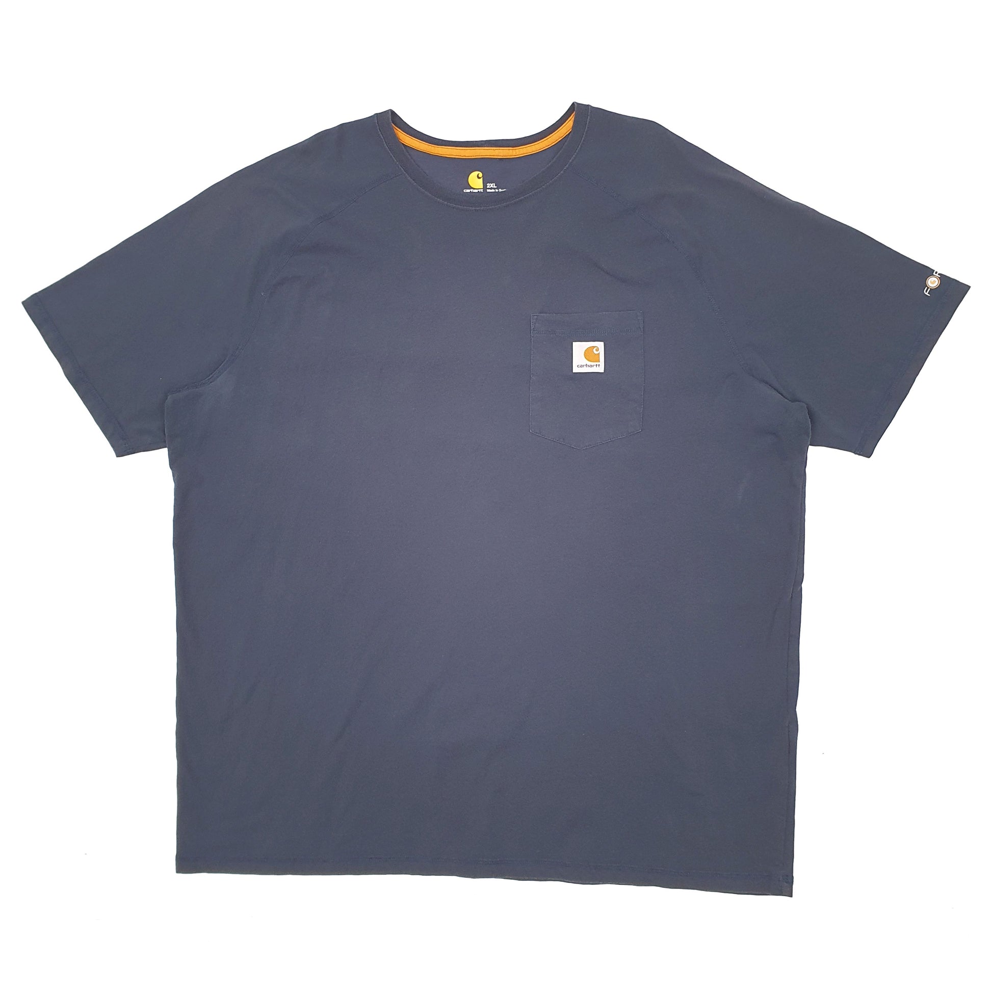 Mens Navy Carhartt Force Short Sleeve T Shirt