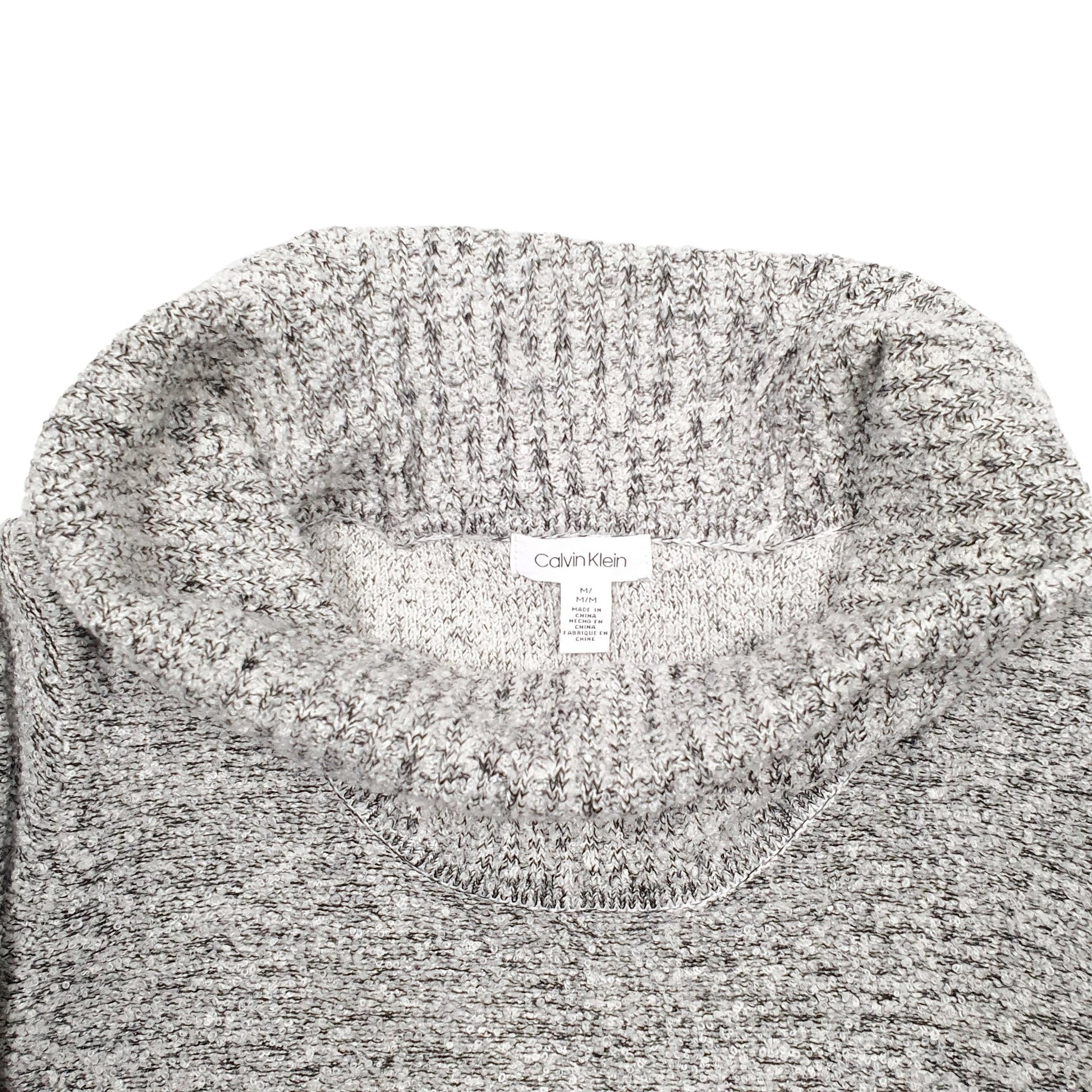 Womens Grey Calvin Klein Knit Turtleneck Turtleneck Jumper