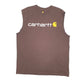 Mens Brown Carhartt Sleeveless Vest Short Sleeve T Shirt